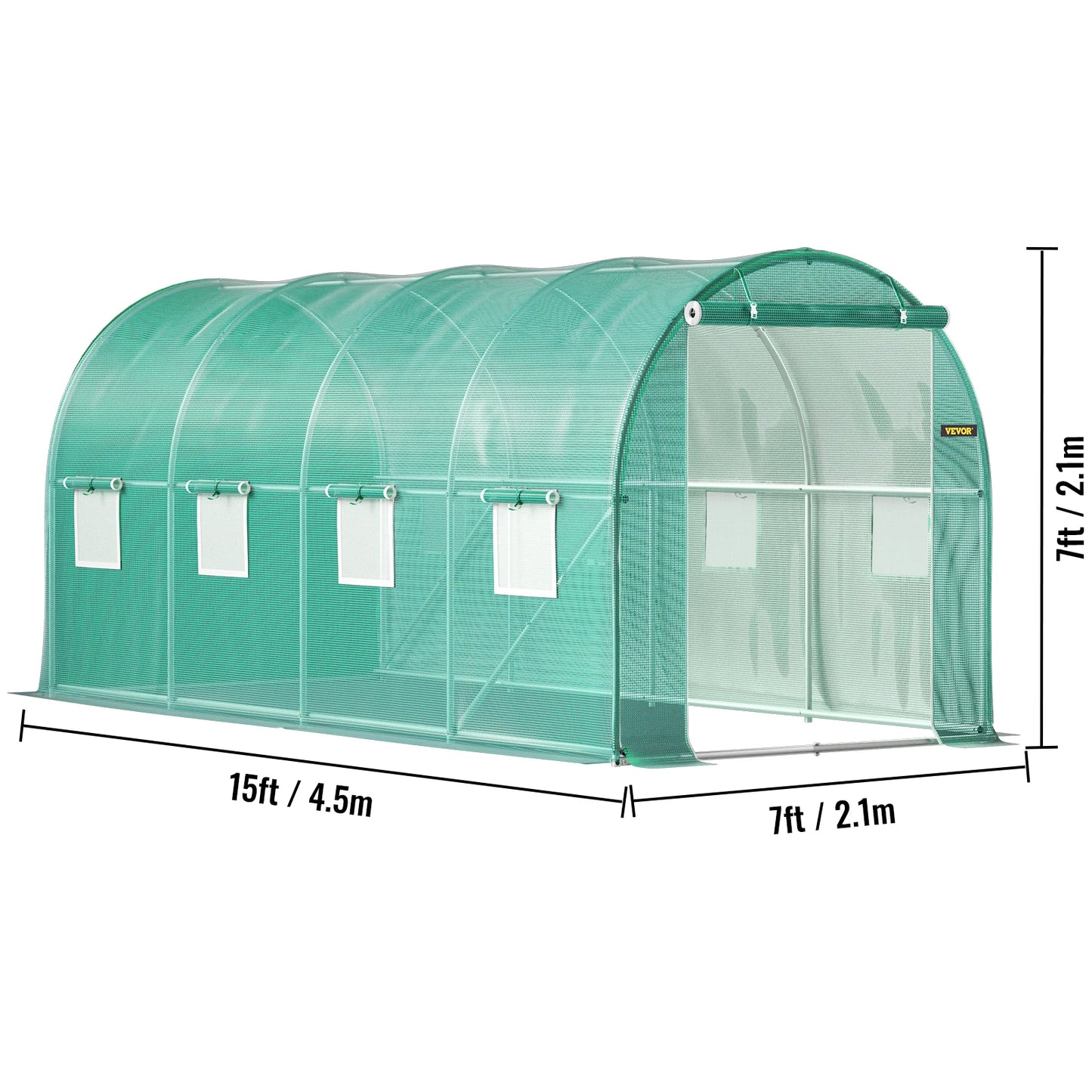 Durable Walk-In Tunnel Greenhouse with Galvanized Frame & Waterproof Cover - Multiple Sizes Available!