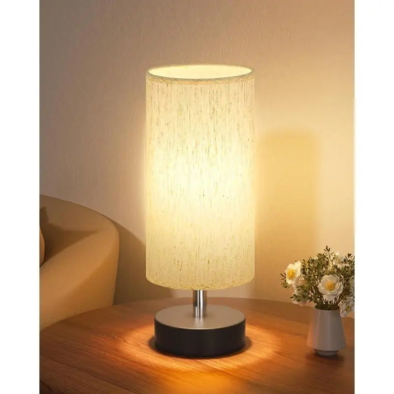 Set of Two Minimalist Small Table Lamps for Bedroom, Nightstands, Desks, and Living Areas