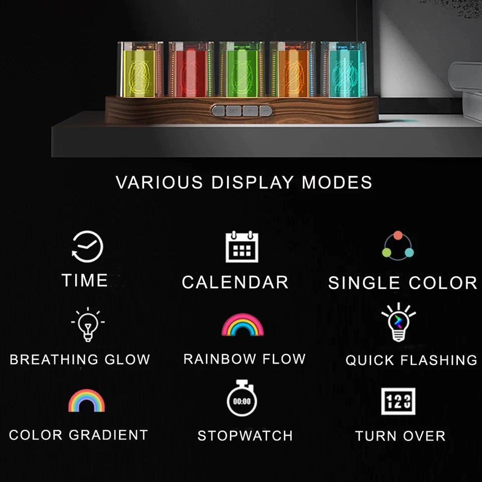 Illuminate Your Space with the RGB Luminotron Clock - A Colorful LED Timepiece for Every Mood!