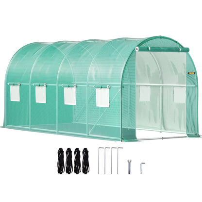 Durable Walk-In Tunnel Greenhouse with Galvanized Frame & Waterproof Cover - Multiple Sizes Available!