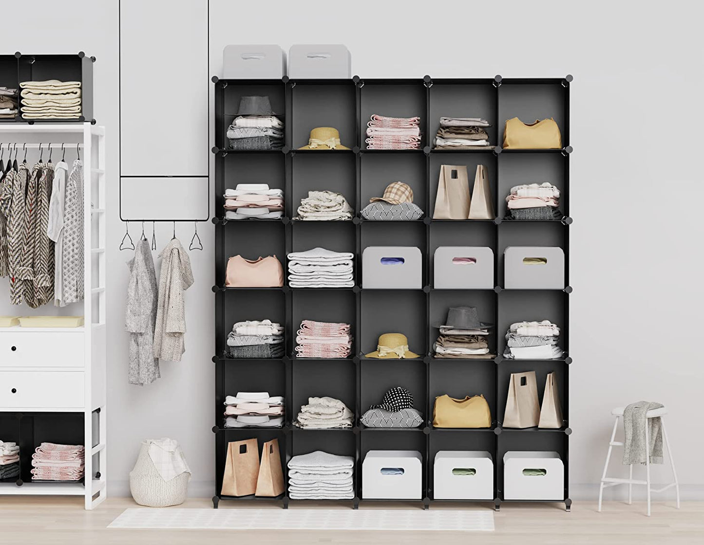 Stylish 9-Cube Closet Organizer - Versatile Storage Solution for Bedroom, Kids Room, Bathroom, and More!