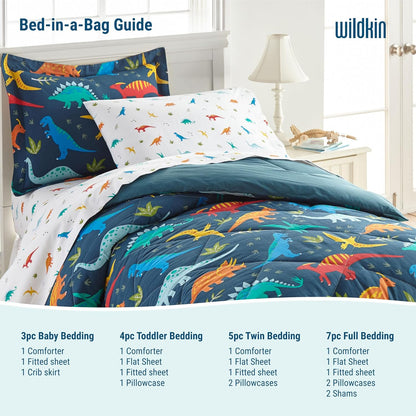 Dinosaur Land Kids Cotton Toddler Comforter Set - Soft, Lightweight, Perfect for Standard Crib Mattresses