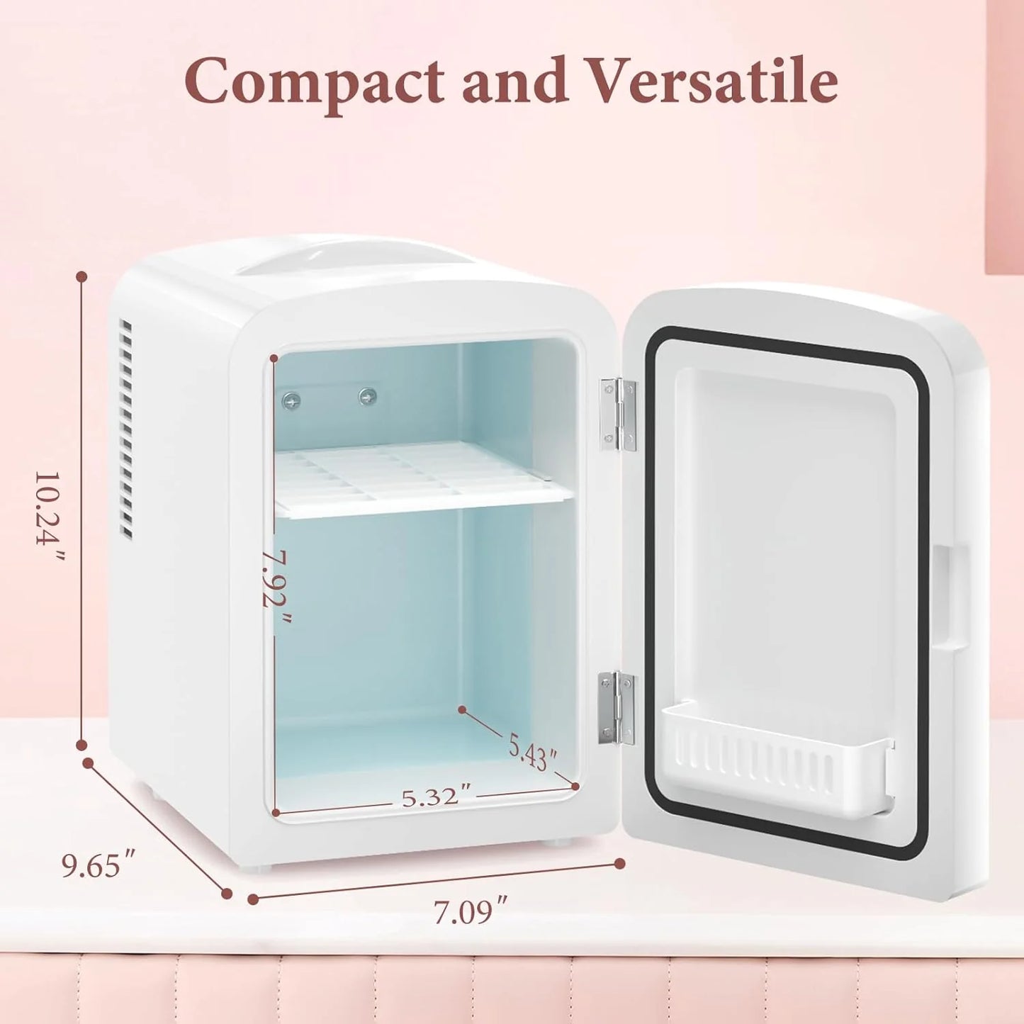Compact 4L Mini Portable Fridge - Your Perfect Companion for Skincare, Beverages, and More - Ideal for Home, Dorm, Car & Office
