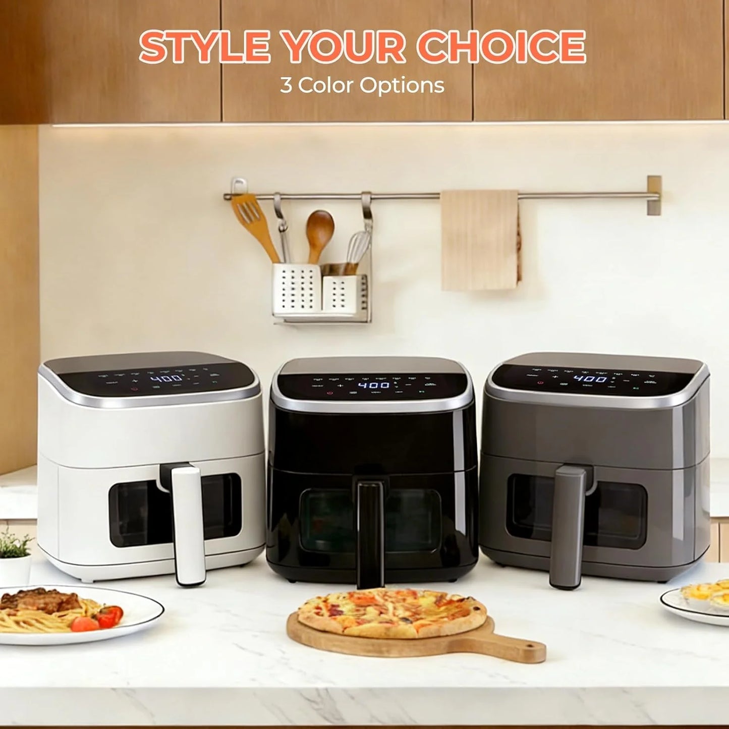 Transform Your Cooking with the Revolutionary 4Qt Air Fryer - Featuring Easy View Window, Interior Light, Digital Touchscreen & 8 Cooking Presets!