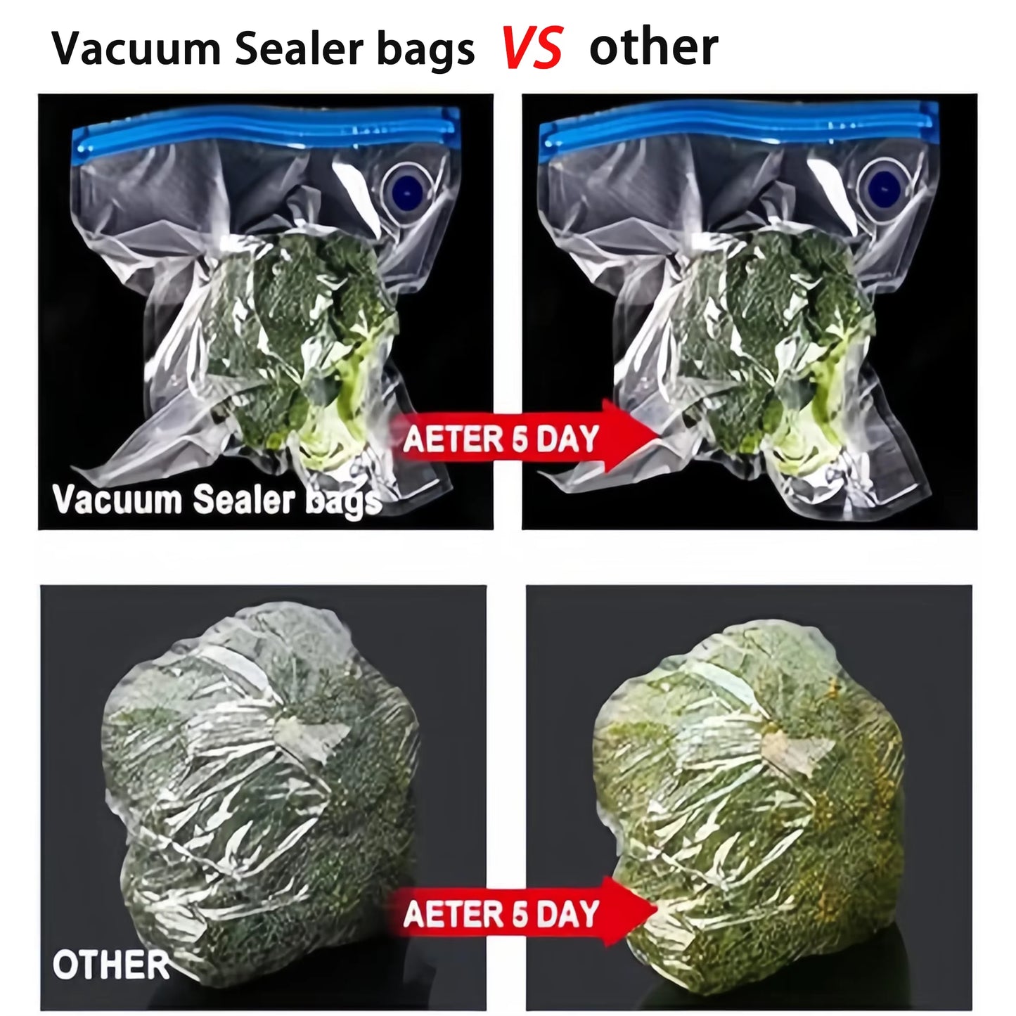 Portable Handheld Vacuum Sealer for Food Storage - Prevent Cross Contamination + 50 Vacuum Seal Bags Included!