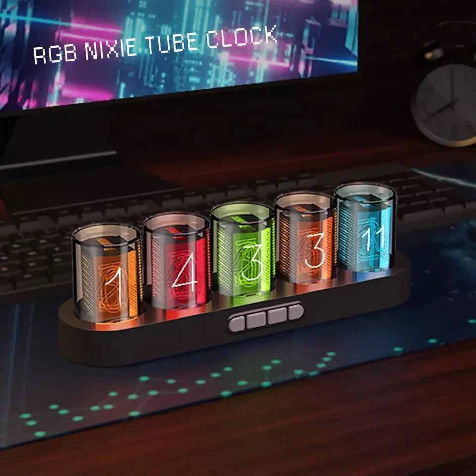 Illuminate Your Space with the RGB Luminotron Clock - A Colorful LED Timepiece for Every Mood!