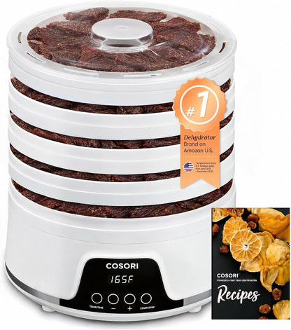 Premium Food Dehydrator with 5 BPA-Free Trays, Adjustable 165°F Temperature Control, 350W Power