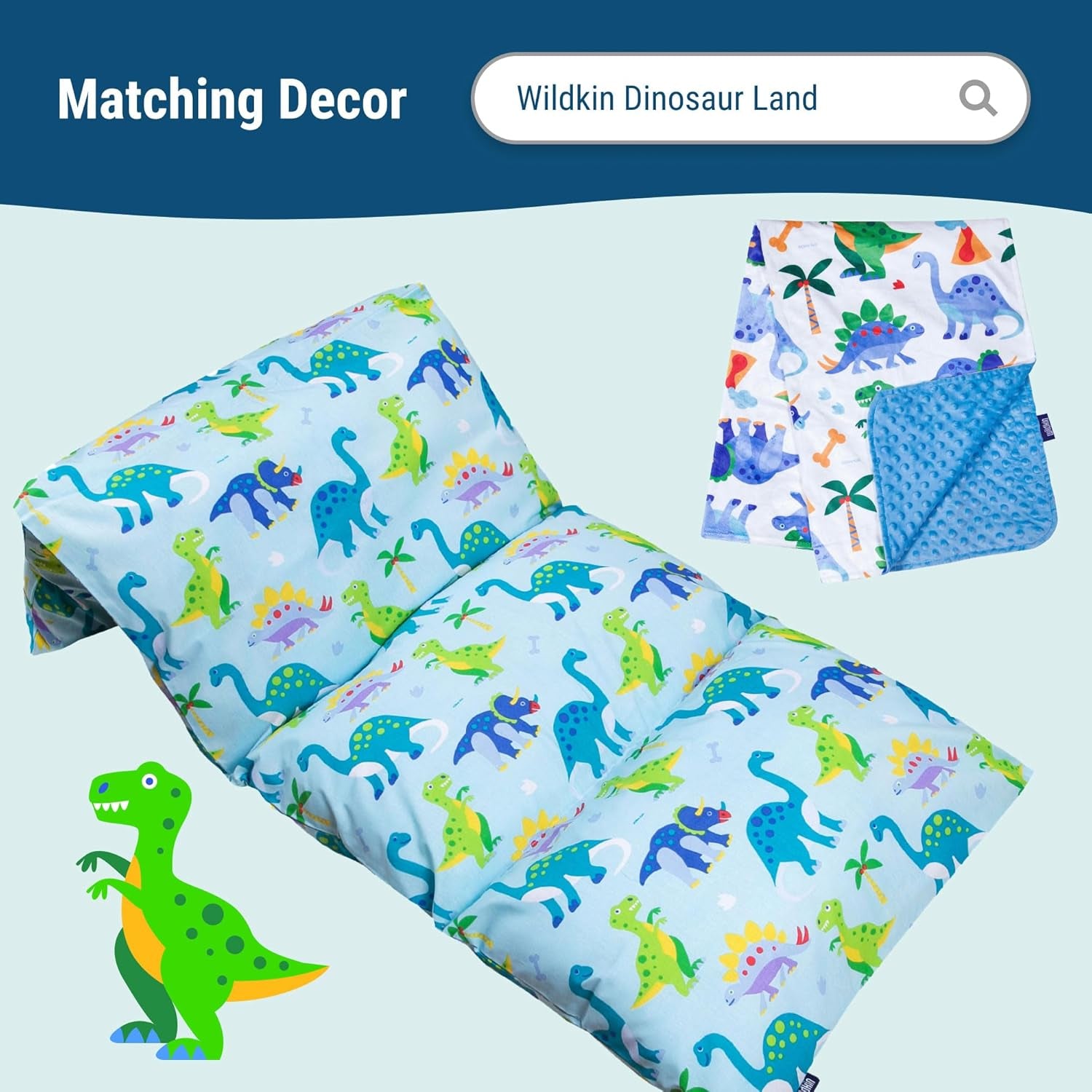 Dinosaur Land Kids Cotton Toddler Comforter Set - Soft, Lightweight, Perfect for Standard Crib Mattresses