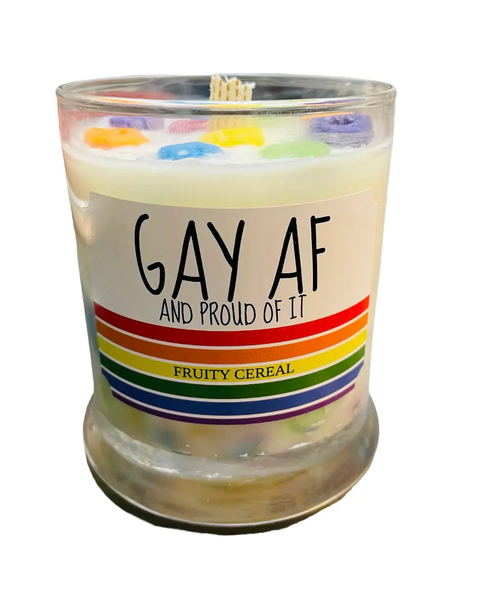 Celebrate Pride with GAY AF Soy Candle - Fun, Fruity, and Fabulous!