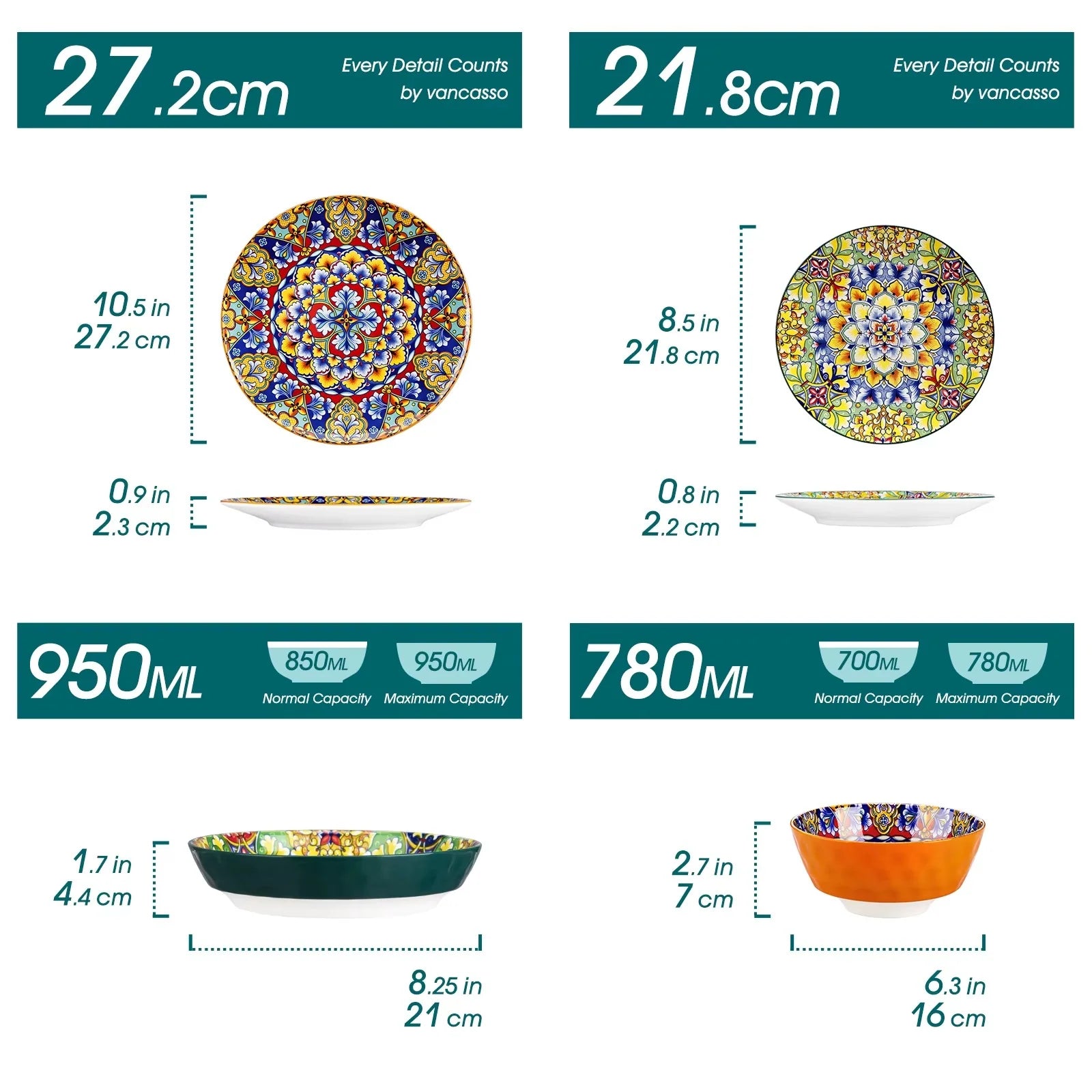 Transform Your Dining with the Vancasso Bohemian Ceramic Dinnerware Set – Stunning Stoneware Plates & Bowls for 6, Perfect for Every Occasion!
