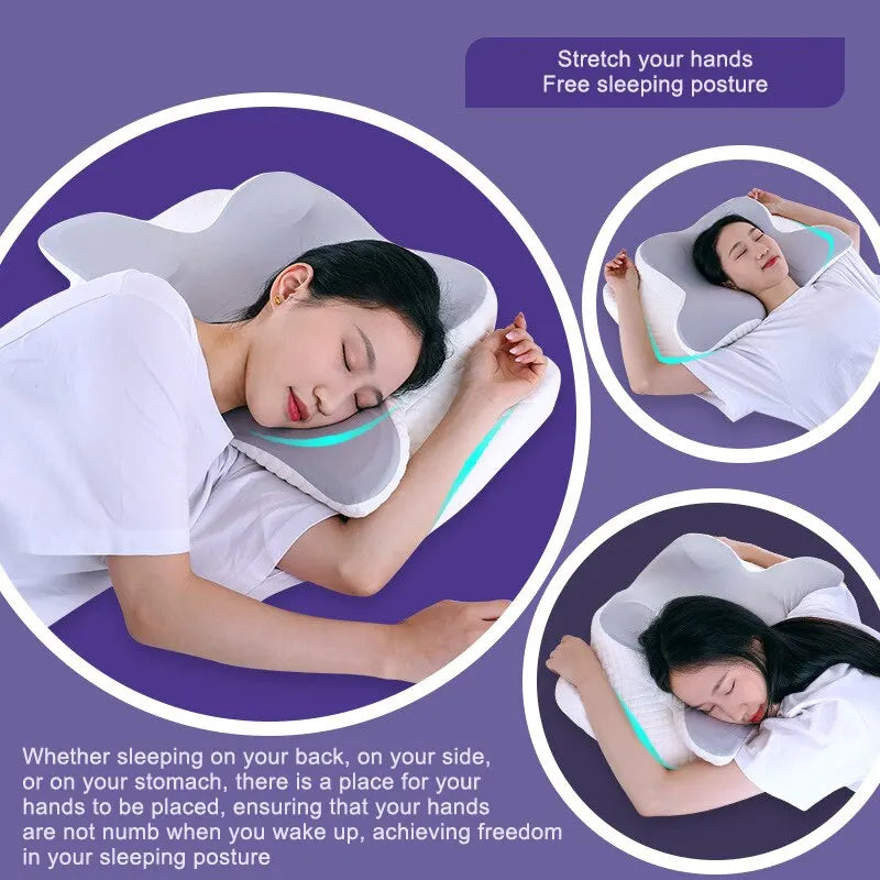 Butterfly Shaped Memory Foam Neck Pillow - Ultimate Cervical Support for Pain Relief and Relaxation