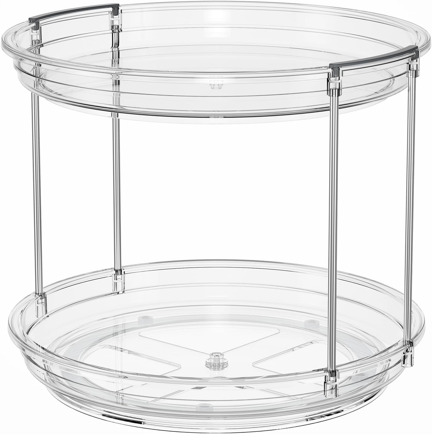Maximize Your Space with the 2 Tier Lazy Susan Turntable Organizer - Perfect for Spices, Kitchen, Bathroom, and More!
