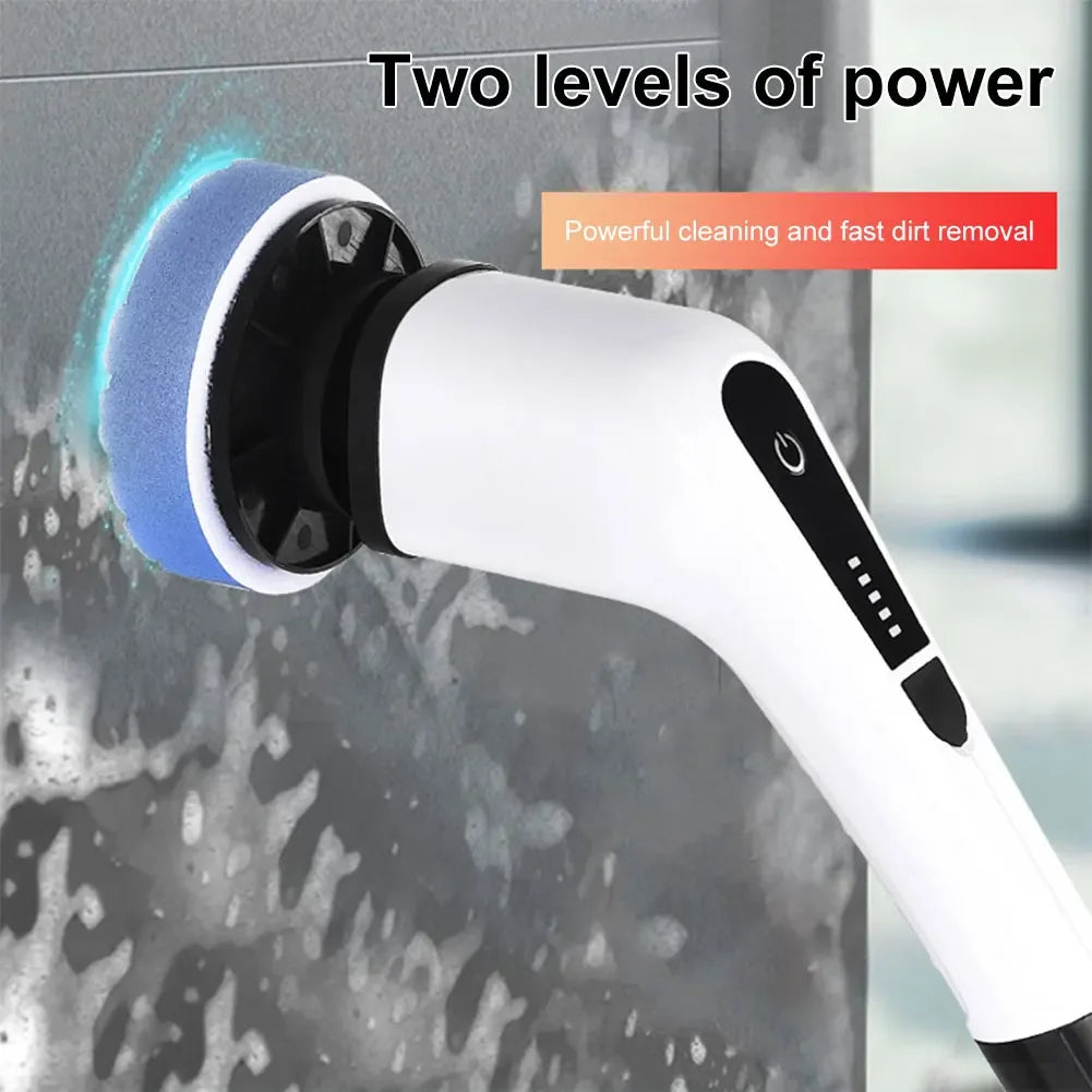 7-in-1 Cordless Power Scrubber - Versatile Electric Spin Cleaner with 8 Rotatable Brush Heads for Effortless Bathroom, Tub, and Tile Cleaning