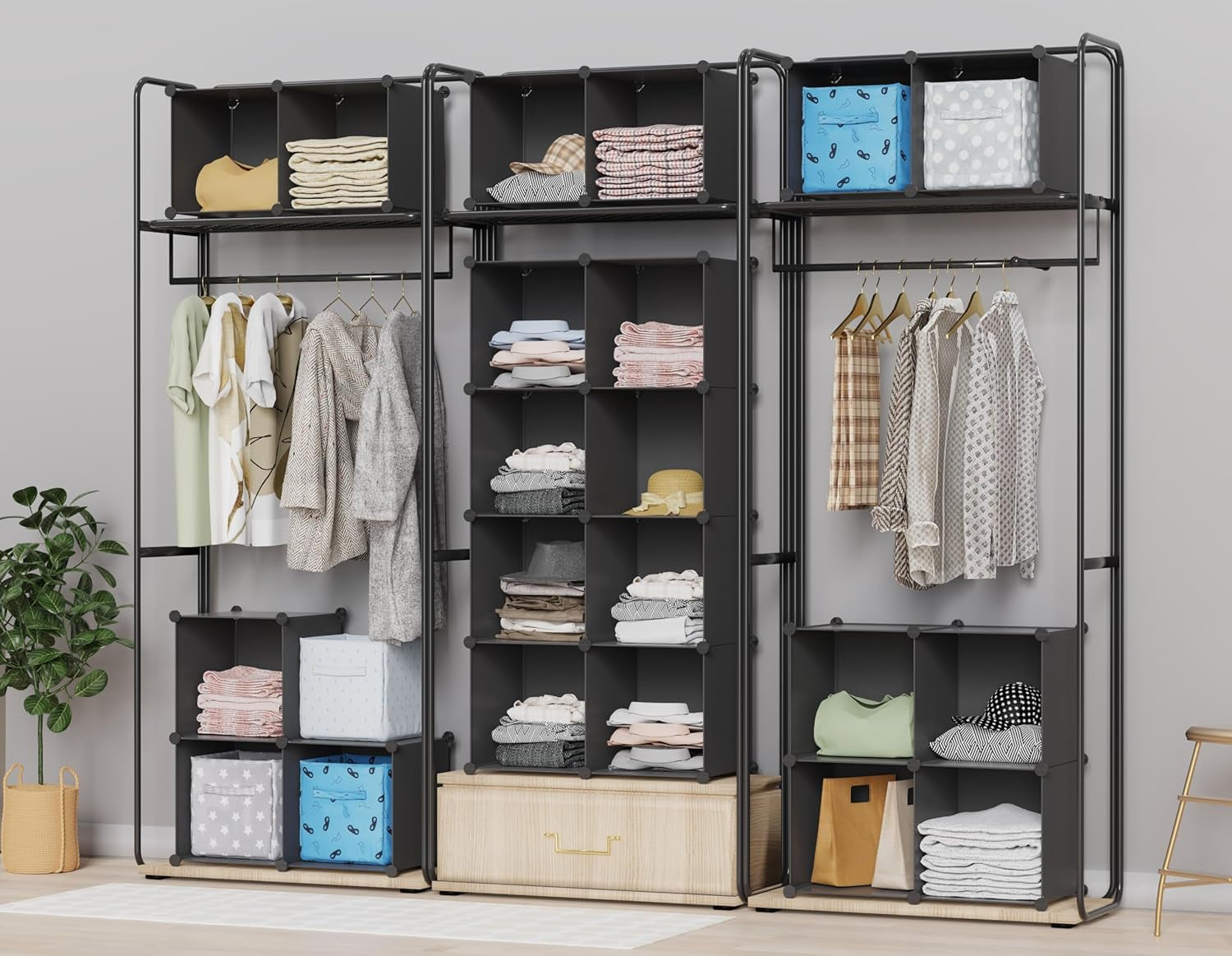 Stylish 9-Cube Closet Organizer - Versatile Storage Solution for Bedroom, Kids Room, Bathroom, and More!