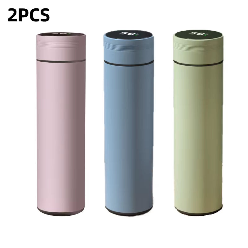 500ml Smart Stainless Steel Water Bottle with Temperature Display - Leakproof Vacuum Flask for Coffee, Milk & More - Perfect Christmas Gift!