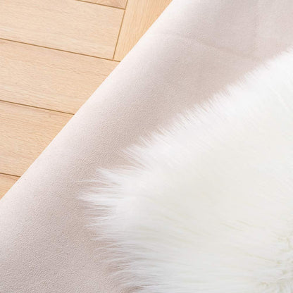 Luxurious 6X9 White Shaggy Faux Sheepskin Area Rug - Soft, Fluffy Non-Slip Carpet for Bedroom, Living Room, and Nursery