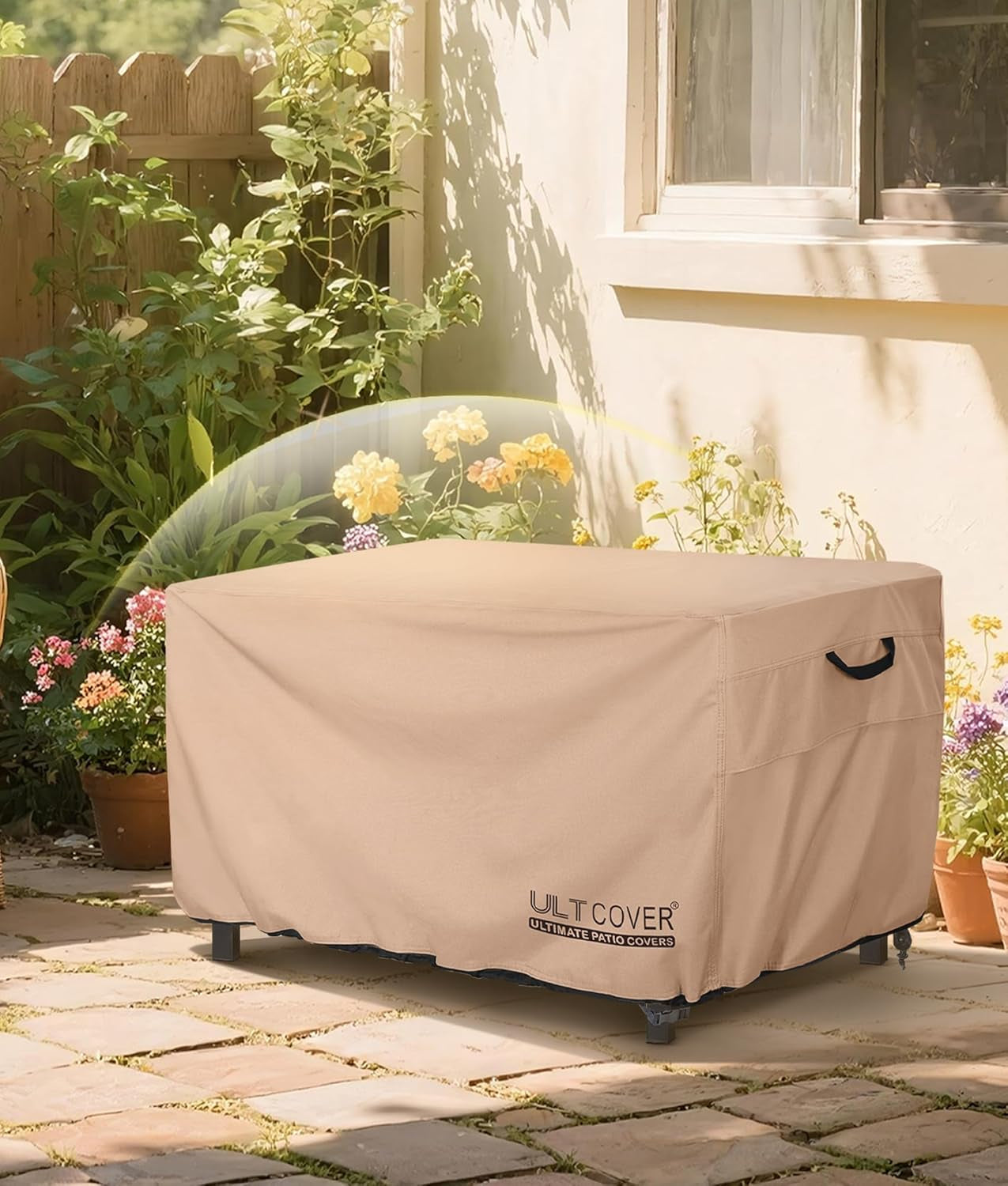 Premium Waterproof Heavy Duty Rectangular Gas Fire Pit Table Cover - 48x28 Inch Protection