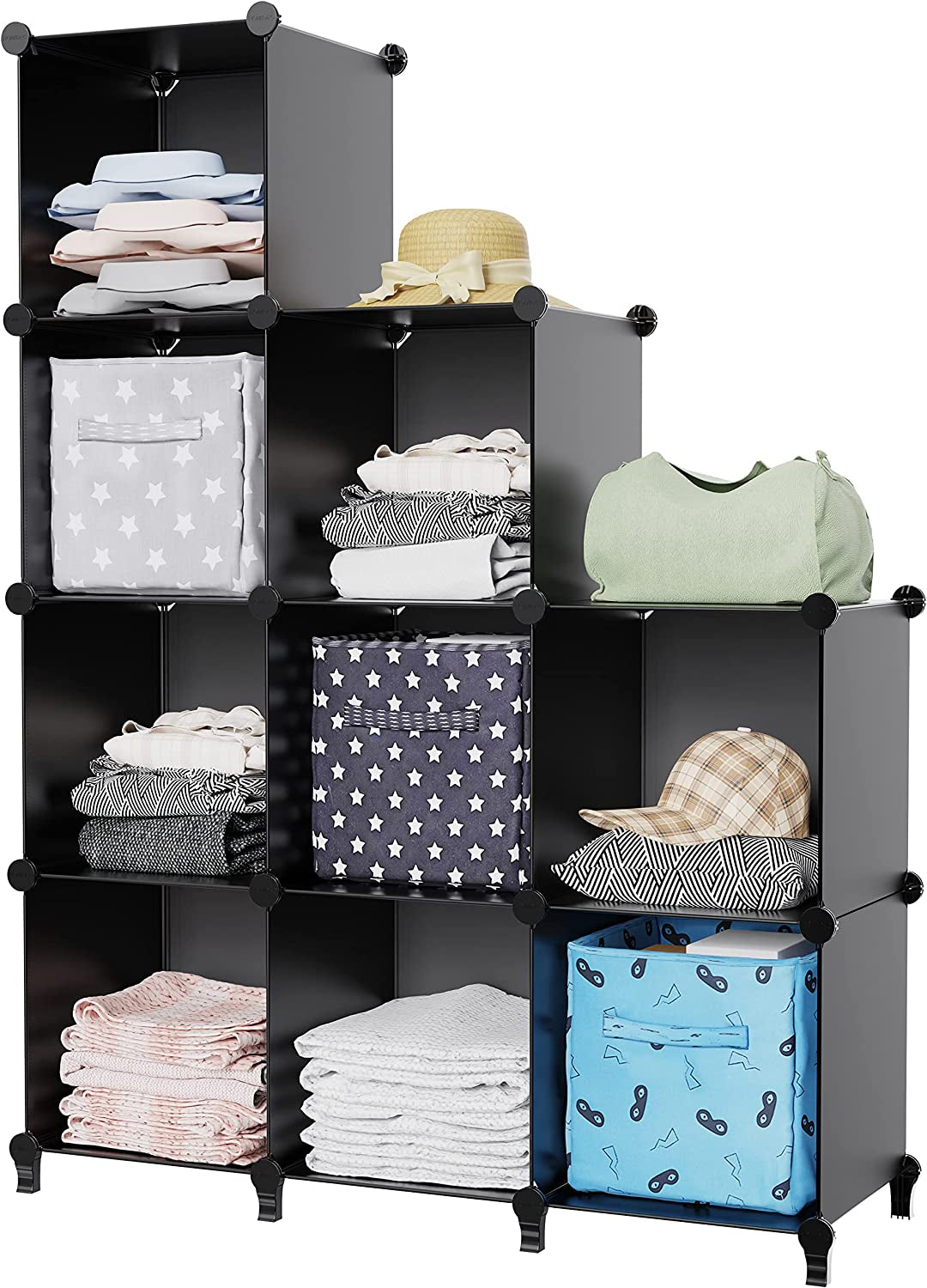 Stylish 9-Cube Closet Organizer - Versatile Storage Solution for Bedroom, Kids Room, Bathroom, and More!