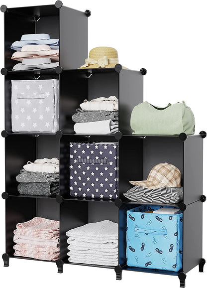 Stylish 9-Cube Closet Organizer - Versatile Storage Solution for Bedroom, Kids Room, Bathroom, and More!