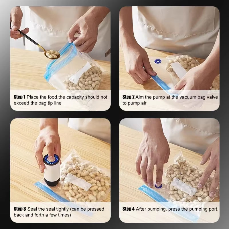 Portable Handheld Vacuum Sealer for Food Storage - Prevent Cross Contamination + 50 Vacuum Seal Bags Included!
