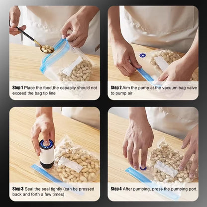 Portable Handheld Vacuum Sealer for Food Storage - Prevent Cross Contamination + 50 Vacuum Seal Bags Included!