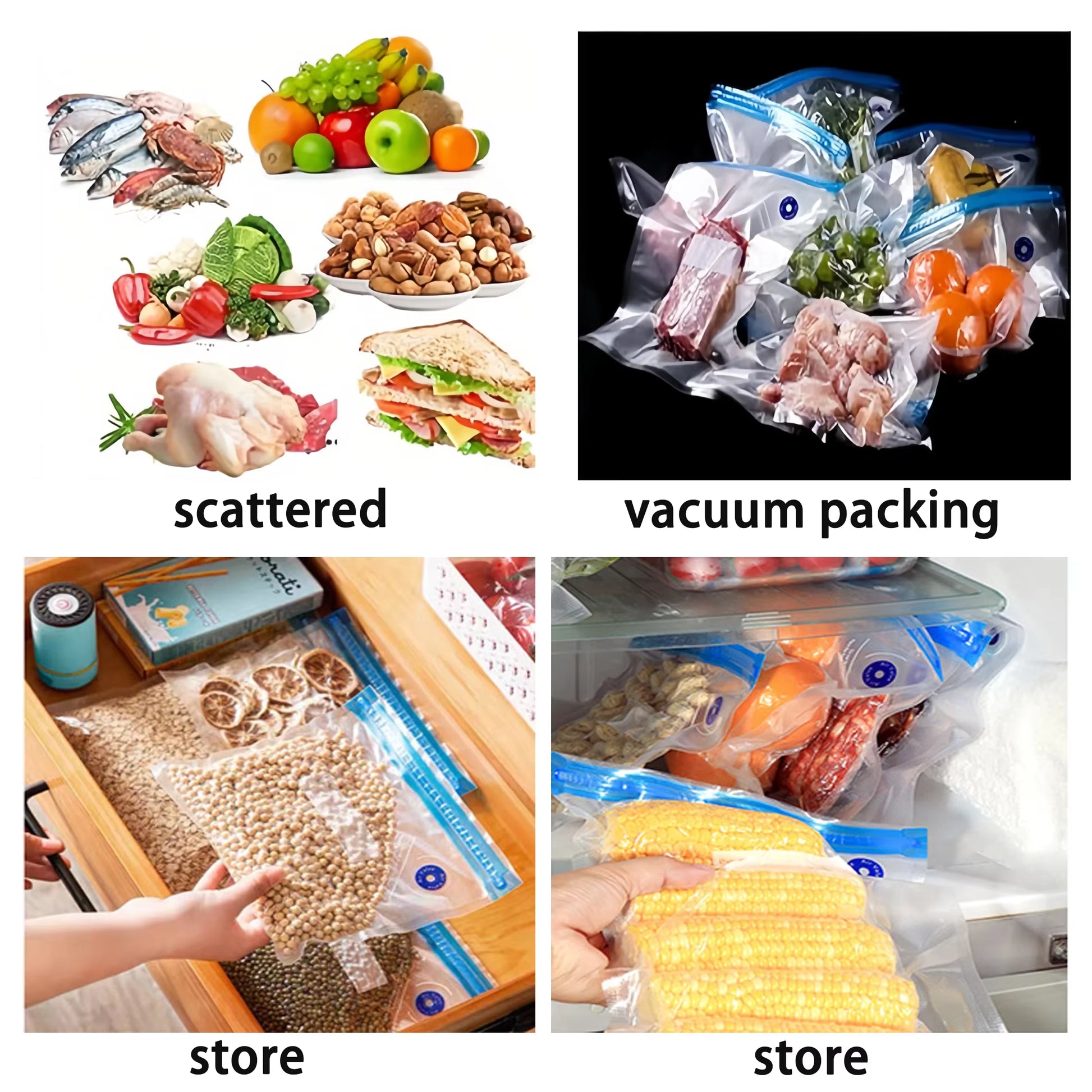 Portable Handheld Vacuum Sealer for Food Storage - Prevent Cross Contamination + 50 Vacuum Seal Bags Included!