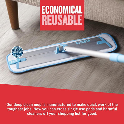 Revolutionary Deep Clean Mop - Eco-Friendly, Reusable Cloth Pad for Effortless Home Cleaning on All Hard Floors!