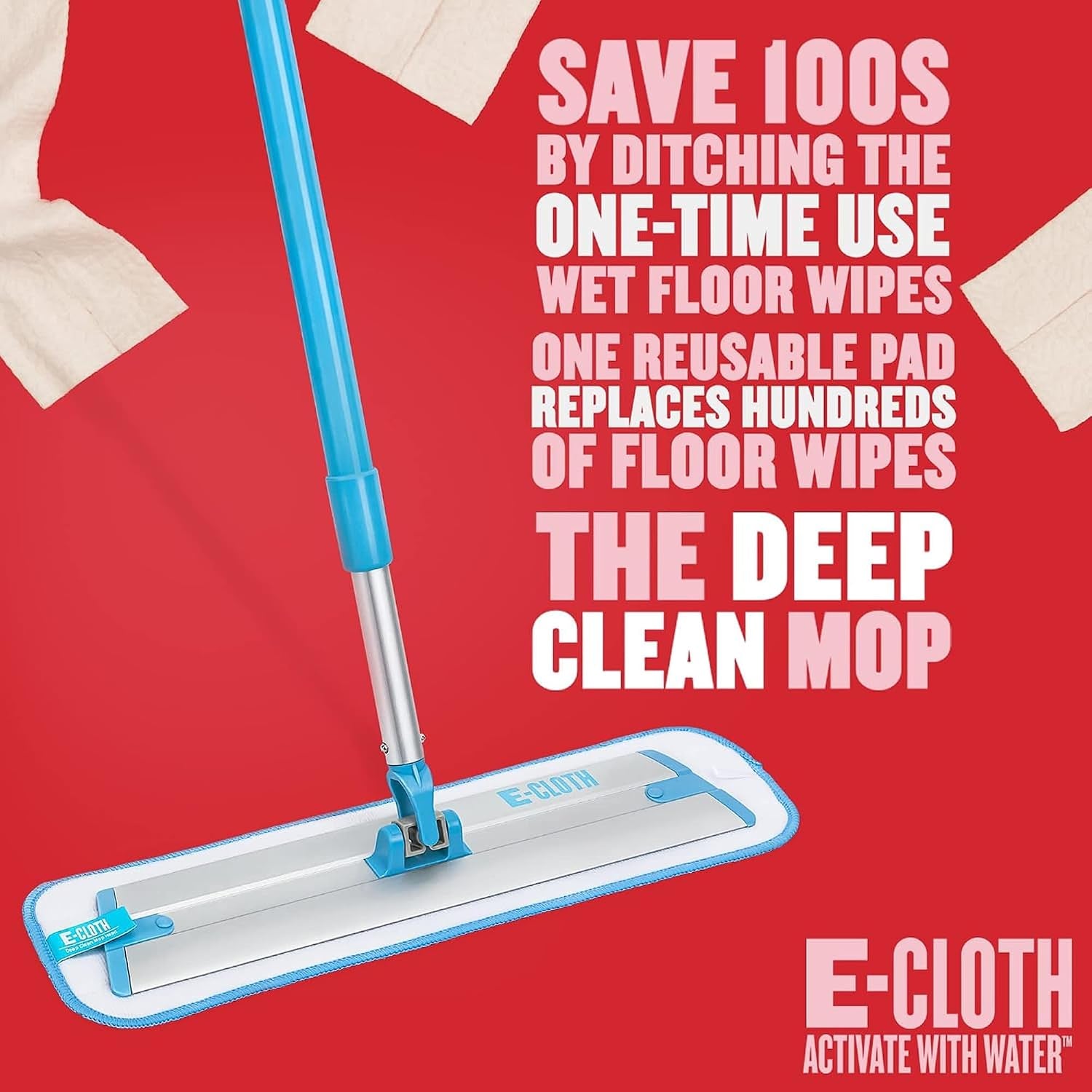 Revolutionary Deep Clean Mop - Eco-Friendly, Reusable Cloth Pad for Effortless Home Cleaning on All Hard Floors!