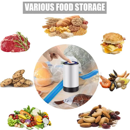 Portable Handheld Vacuum Sealer for Food Storage - Prevent Cross Contamination + 50 Vacuum Seal Bags Included!