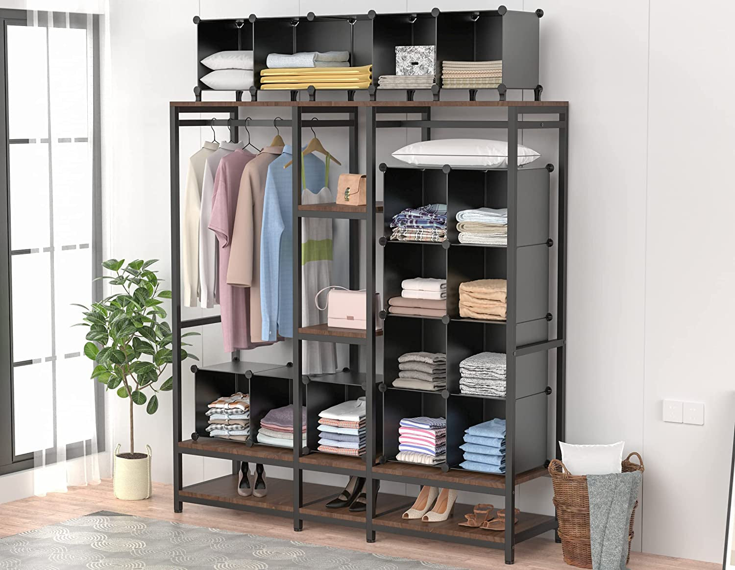 Stylish 9-Cube Closet Organizer - Versatile Storage Solution for Bedroom, Kids Room, Bathroom, and More!