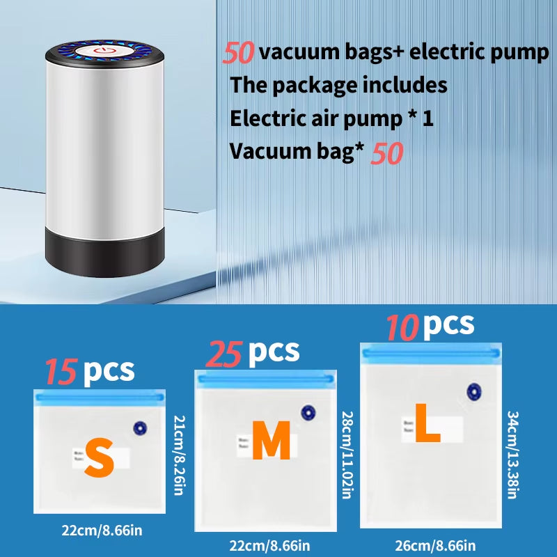 Portable Handheld Vacuum Sealer for Food Storage - Prevent Cross Contamination + 50 Vacuum Seal Bags Included!