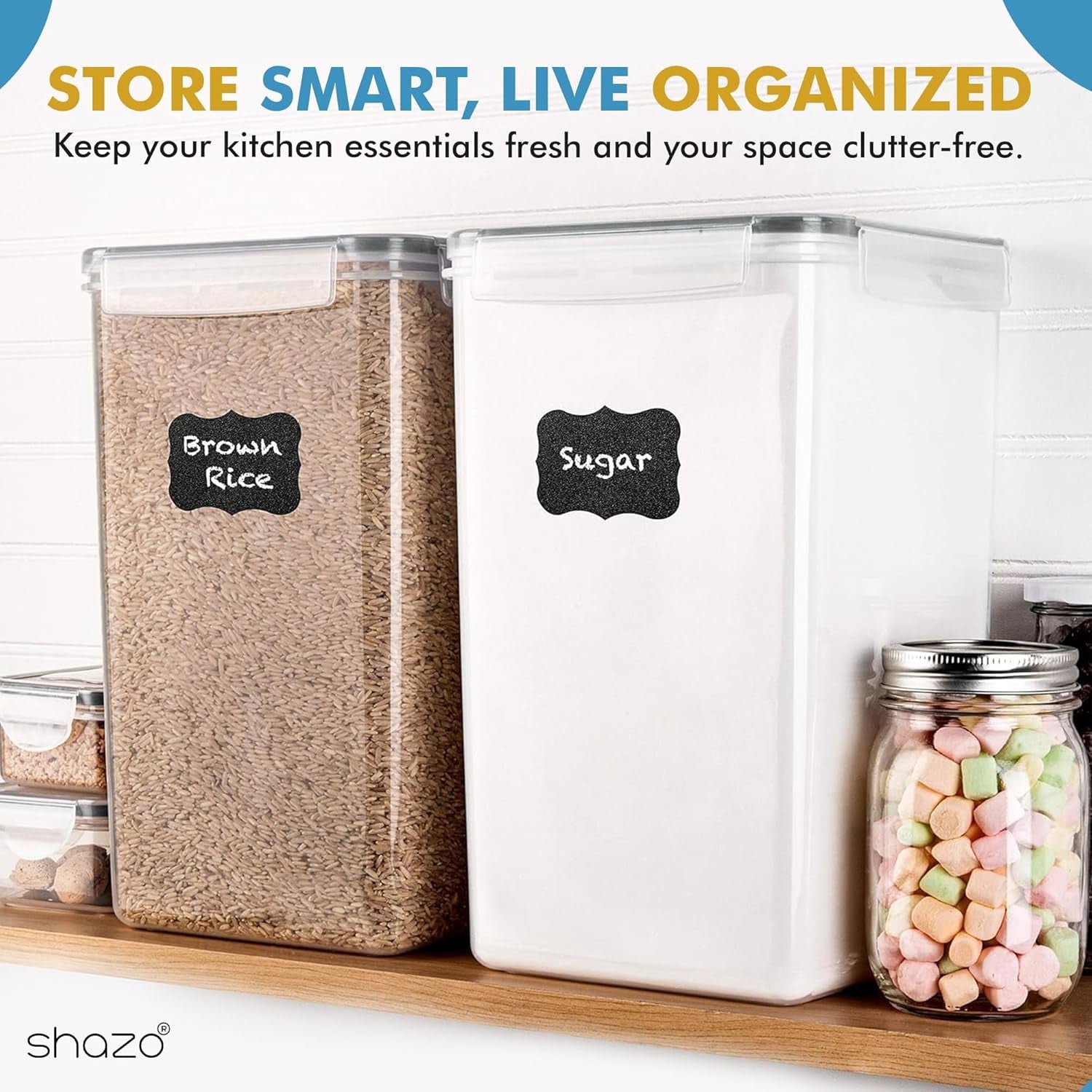 Extra Large 2 PC Food Storage Containers - 9.5L (321 Oz) Airtight Canisters for Flour, Sugar, Rice, Cereal & Pasta - BPA-Free, Leakproof Kitchen & Pantry Organization
