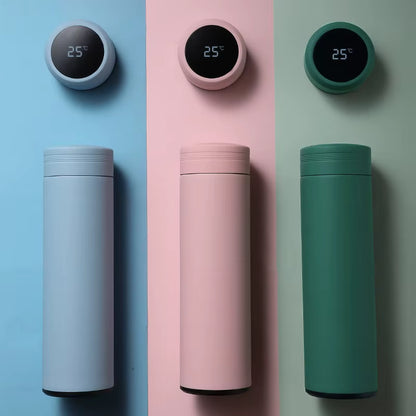 500ml Smart Stainless Steel Water Bottle with Temperature Display - Leakproof Vacuum Flask for Coffee, Milk & More - Perfect Christmas Gift!
