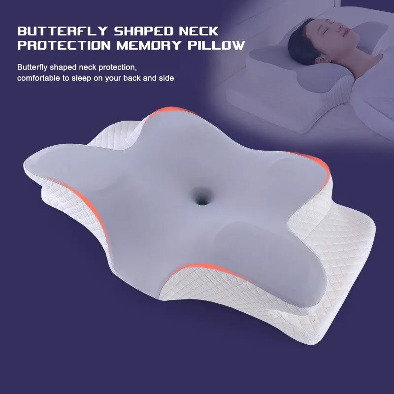Butterfly Shaped Memory Foam Neck Pillow - Ultimate Cervical Support for Pain Relief and Relaxation