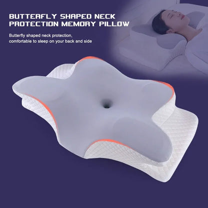 Butterfly Shaped Memory Foam Neck Pillow - Ultimate Cervical Support for Pain Relief and Relaxation