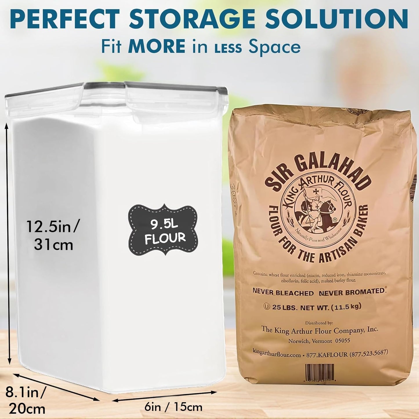Extra Large 2 PC Food Storage Containers - 9.5L (321 Oz) Airtight Canisters for Flour, Sugar, Rice, Cereal & Pasta - BPA-Free, Leakproof Kitchen & Pantry Organization