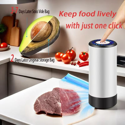 Portable Handheld Vacuum Sealer for Food Storage - Prevent Cross Contamination + 50 Vacuum Seal Bags Included!