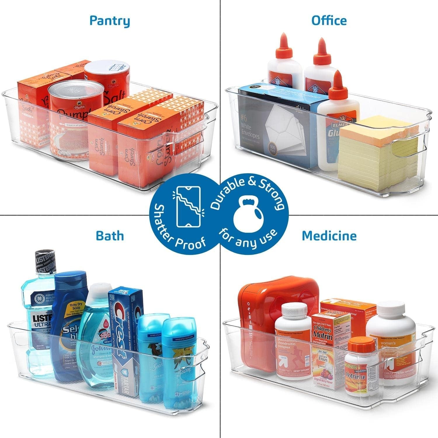 14-Piece Stackable Clear Fridge Organizer Bins - Acrylic Refrigerator and Freezer Storage Solution