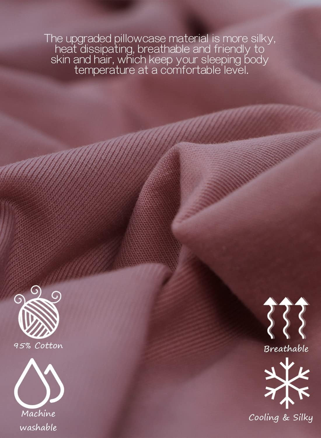 Ultimate Comfort Cooling Pregnancy Pillow - C Shaped Maternity Pillow with Soft Cotton Cover in Dark Pink