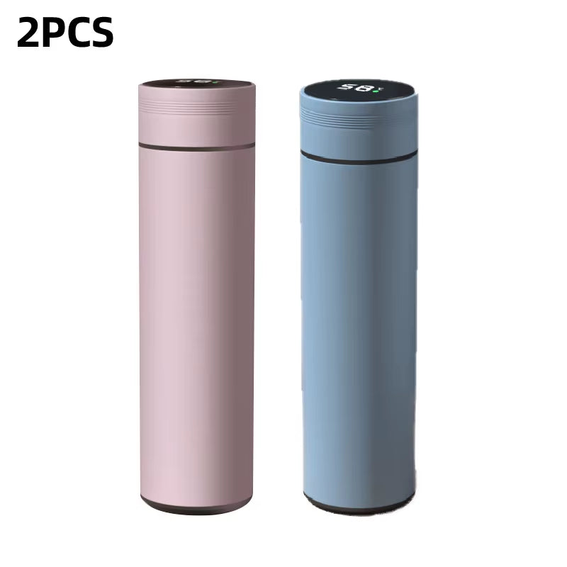 500ml Smart Stainless Steel Water Bottle with Temperature Display - Leakproof Vacuum Flask for Coffee, Milk & More - Perfect Christmas Gift!