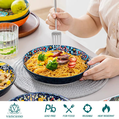 Transform Your Dining with the Vancasso Bohemian Ceramic Dinnerware Set – Stunning Stoneware Plates & Bowls for 6, Perfect for Every Occasion!