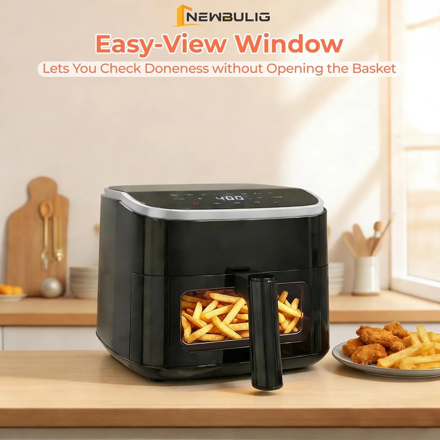Transform Your Cooking with the Revolutionary 4Qt Air Fryer - Featuring Easy View Window, Interior Light, Digital Touchscreen & 8 Cooking Presets!