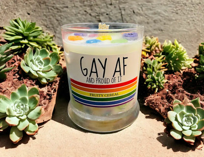Celebrate Pride with GAY AF Soy Candle - Fun, Fruity, and Fabulous!