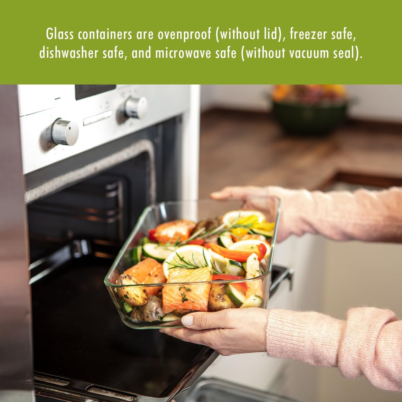 Premium Large Airtight Glass Food Storage Container for Fresh Meal Prep