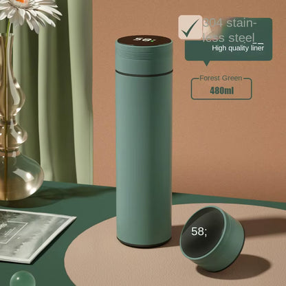 500ml Smart Stainless Steel Water Bottle with Temperature Display - Leakproof Vacuum Flask for Coffee, Milk & More - Perfect Christmas Gift!