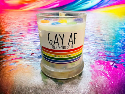 Celebrate Pride with GAY AF Soy Candle - Fun, Fruity, and Fabulous!