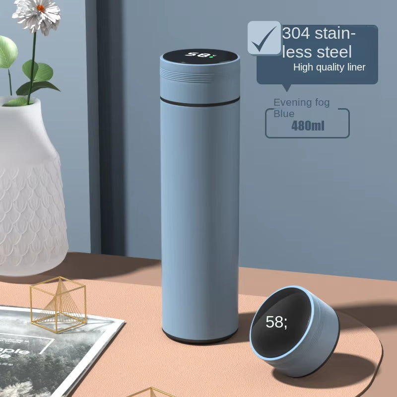 500ml Smart Stainless Steel Water Bottle with Temperature Display - Leakproof Vacuum Flask for Coffee, Milk & More - Perfect Christmas Gift!