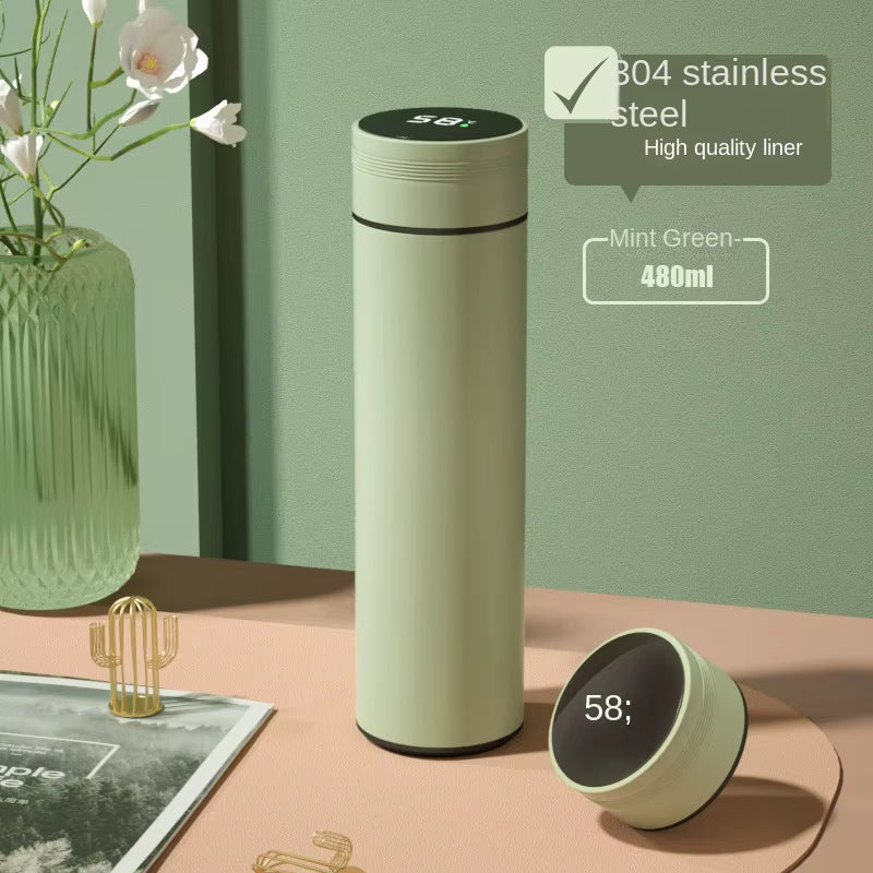 500ml Smart Stainless Steel Water Bottle with Temperature Display - Leakproof Vacuum Flask for Coffee, Milk & More - Perfect Christmas Gift!