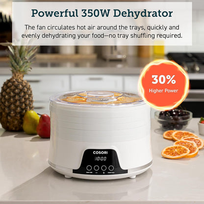 Premium Food Dehydrator with 5 BPA-Free Trays, Adjustable 165°F Temperature Control, 350W Power