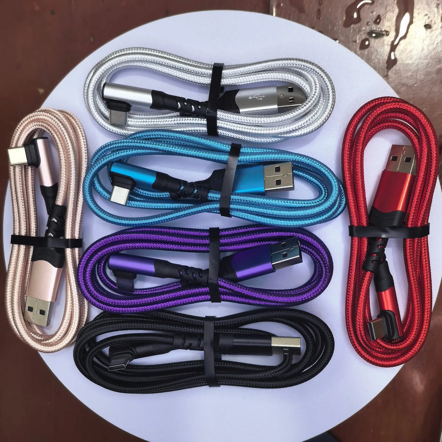 USB-C Cable 90 Degrees, USB a to USB-C Right Angle Design Nylon Braided Durable Fast Charging Cable for Iphone 16 Pro Max, Ipad Air 6, Huawei, Oppo and Xiaomi #GLOBAL PICKS